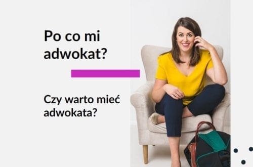 Tekst na grafice: Adwokat Kobiet. Po co mi adwokat? Czy warto mieć adwokata? Na zdjęciu prawnik adwokat Aleksandra Wejdelek-Bziuk z kancelarii prawnej w Warszawie Praga Adwokaci