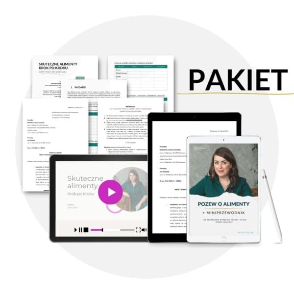 pakiet z webinarem sprawa o alimenty pozew